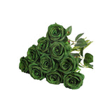 10pcs Artificial Silk Simulation Rose Flowers - Wedding Party Home Decorations - Black - Extra Image