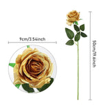 10pcs Artificial Silk Simulation Rose Flowers - Wedding Party Home Decorations - Dark-Blue - Top-Down View