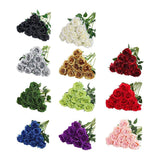 10pcs Artificial Silk Simulation Rose Flowers - Wedding Party Home Decorations - Purple - Side View