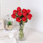 10pcs Artificial Silk Simulation Rose Flowers - Wedding Party Home Decorations - Purple