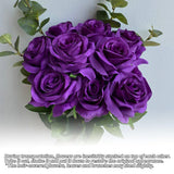 10pcs Artificial Silk Simulation Rose Flowers - Wedding Party Home Decorations - Purple - Extra Image