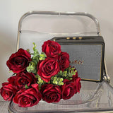 10pcs Artificial Silk Simulation Rose Flowers - Wedding Party Home Decorations - Purple - Extra Image