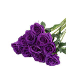 10pcs Artificial Silk Simulation Rose Flowers - Wedding Party Home Decorations - Purple - Extra Image