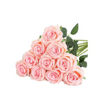 10pcs Artificial Silk Simulation Rose Flowers - Wedding Party Home Decorations - Silver - Extra Image