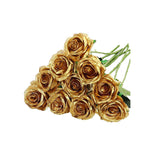 10pcs Artificial Silk Simulation Rose Flowers - Wedding Party Home Decorations - Silver - Extra Image