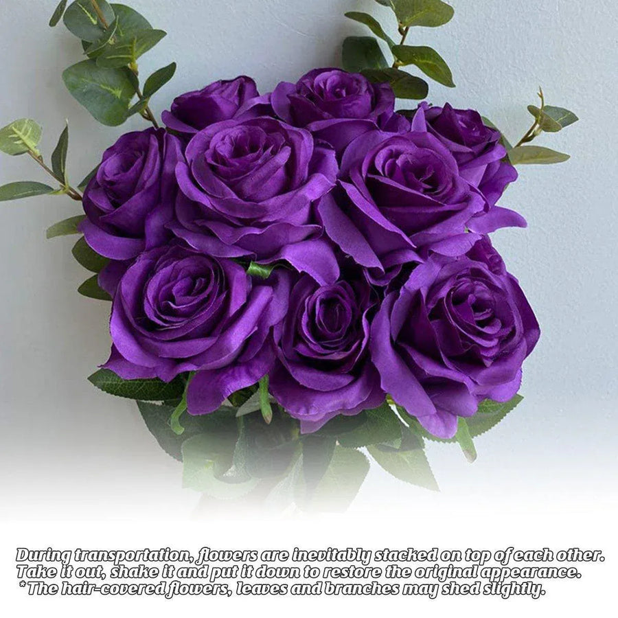 10pcs Artificial Silk Simulation Rose Flowers - Wedding Party Home Decorations - White
