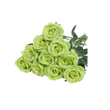 10pcs Artificial Silk Simulation Rose Flowers - Wedding Party Home Decorations - White - Extra Image