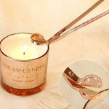Rose Gold Candle Wick Trimmer Scissors Stainless Steel Candle Cutter Snuffers Au - Top-Down View