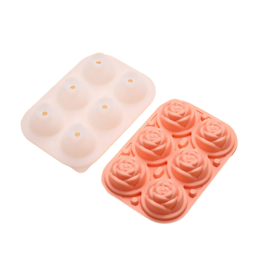 Large Ice Cube Tray Rose Maker Silicone Mold Whiskey Chocolate Jelly Mould DIY - Black