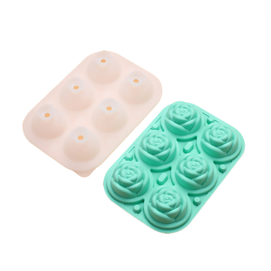 Large Ice Cube Tray Rose Maker Silicone Mold Whiskey Chocolate Jelly Mould DIY - Pink