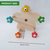 Rotating Wooden Bird Toy Parrot Ferris Wheel Cage Play Stand Turntable Spinner - Side View
