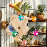 Rotating Wooden Bird Toy Parrot Ferris Wheel Cage Play Stand Turntable Spinner - Extra Image