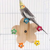 Rotating Wooden Bird Toy Parrot Ferris Wheel Cage Play Stand Turntable Spinner - Extra Image