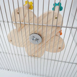 Rotating Wooden Bird Toy Parrot Ferris Wheel Cage Play Stand Turntable Spinner - Extra Image