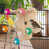 Rotating Wooden Bird Toy Parrot Ferris Wheel Cage Play Stand Turntable Spinner - Extra Image