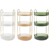 Rotating Cosmetic Organiser Home Storage Shelf Box for Makeup and Beauty Product - Amber - Front View