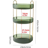 Rotating Cosmetic Organiser Home Storage Shelf Box for Makeup and Beauty Product - Amber - Side View