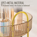 Rotating Cosmetic Organiser Home Storage Shelf Box for Makeup and Beauty Product - Amber - Top-Down View