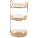 Rotating Cosmetic Organiser Home Storage Shelf Box for Makeup and Beauty Product - Amber - Close-Up Angle