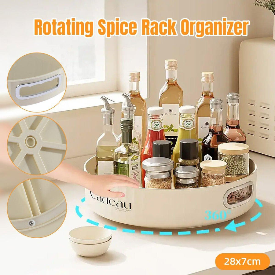 Kitchen Rotating Spice Rack Storage Organizer Multifunctional Round Tray Holder