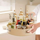 Kitchen Rotating Spice Rack Storage Organizer Multifunctional Round Tray Holder - Top-Down View