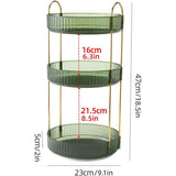 Rotating Cosmetic Organiser Home Storage Shelf Box for Makeup and Beauty Product - Green
