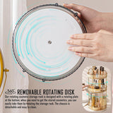 Rotating Cosmetic Organiser Home Storage Shelf Box for Makeup and Beauty Product - Green - 45-Degree Angle