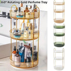 Rotating Cosmetic Organiser Home Storage Shelf Box for Makeup and Beauty Product - White
