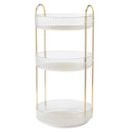 Rotating Cosmetic Organiser Home Storage Shelf Box for Makeup and Beauty Product - White