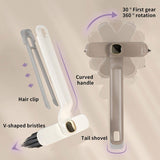 Multi-Functional Rotary Cleaning Brush Hard Bristle Slot Seam Wall Tile Brush - Coffee - Top-Down View