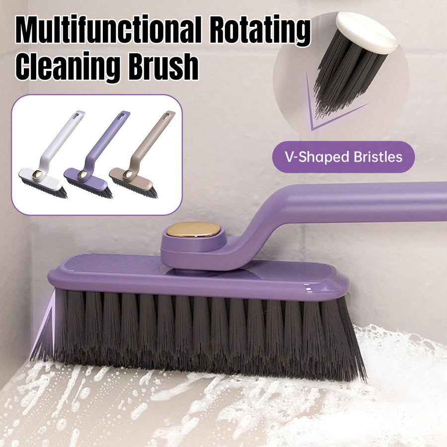 Multi-Functional Rotary Cleaning Brush Hard Bristle Slot Seam Wall Tile Brush - White