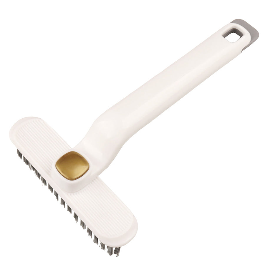 Multi-Functional Rotary Cleaning Brush Hard Bristle Slot Seam Wall Tile Brush - White
