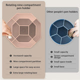 360 Degree Rotating Large Capacity Pen Holder Plastic Desktop Office Student Organizer - 45-Degree Angle