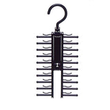 360 Degree Rotating Tie Hanger with 20 Hooks for Closet Scarves Belts Organisation - Front View
