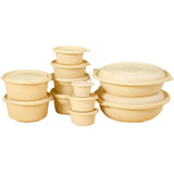 50PCS Biodegradable Corn Starch Lunch Box Round Takeout Containers Eco Friendly - 900ml - Front View