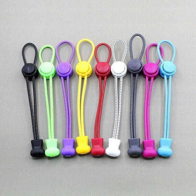 No Tie Elastic Shoelaces with Toggle Locks for Sneakers Running Walking Shoes - Pink