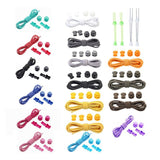 No Tie Elastic Shoelaces with Toggle Locks for Sneakers Running Walking Shoes - White With Dots