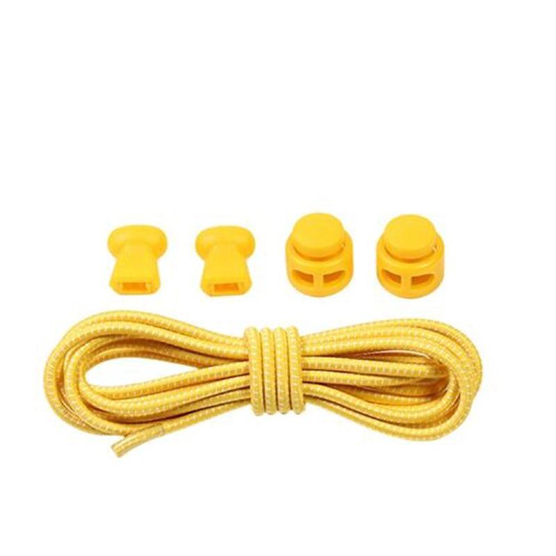 No Tie Elastic Shoelaces with Toggle Locks for Sneakers Running Walking Shoes - Yellow