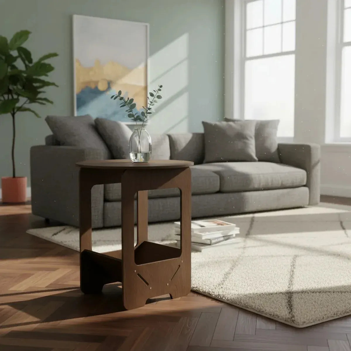 Double Layer Bedside Storage Table for Bedroom Living Room Nightstand Organizer