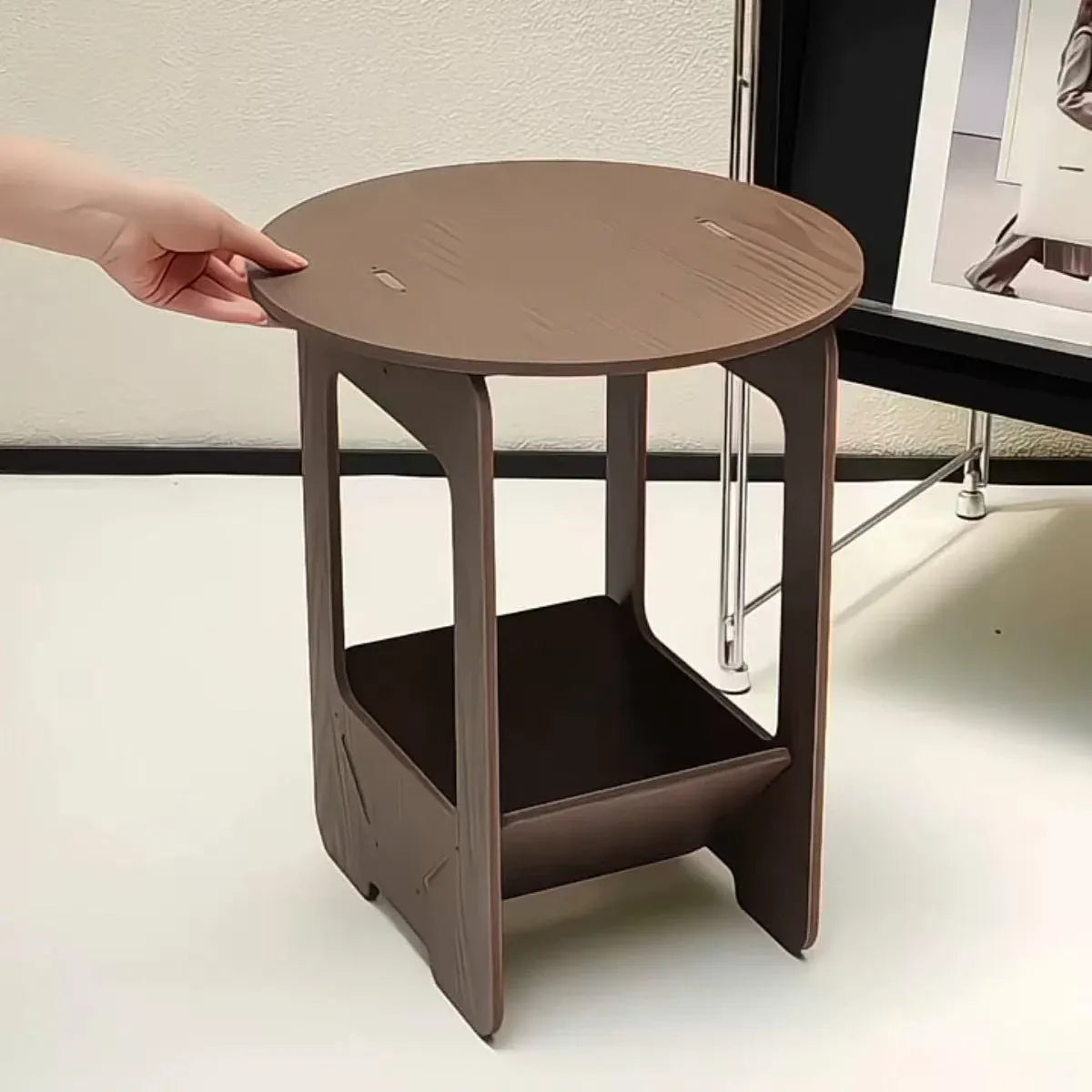 Double Layer Bedside Storage Table for Bedroom Living Room Nightstand Organizer