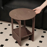 Double Layer Bedside Storage Table for Bedroom Living Room Nightstand Organizer - Rear View