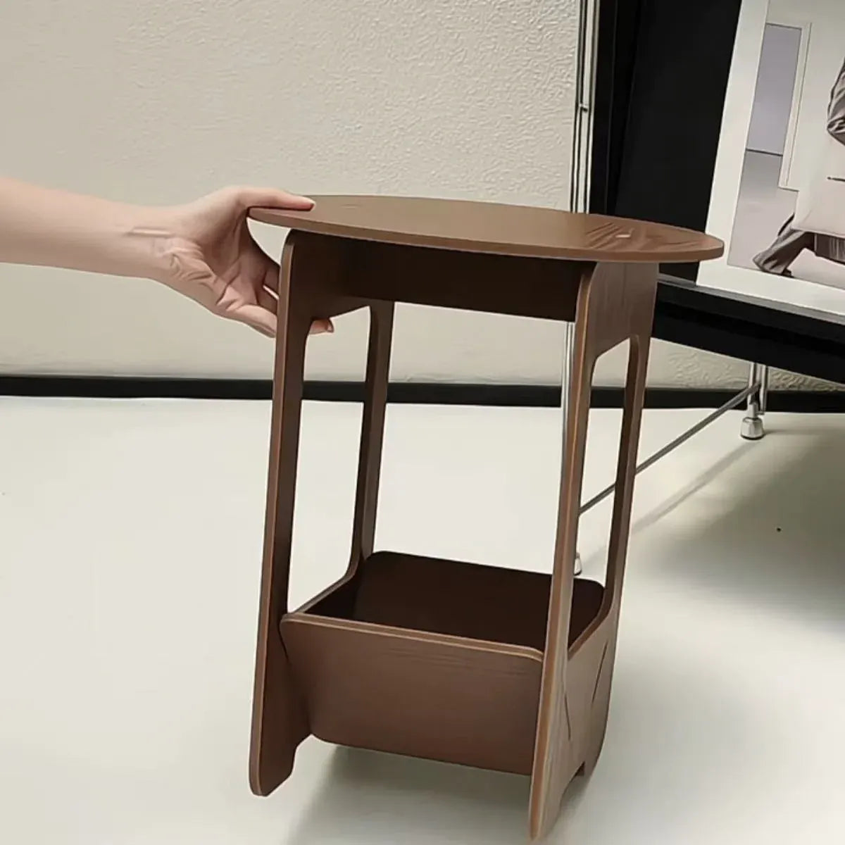 Double Layer Bedside Storage Table for Bedroom Living Room Nightstand Organizer