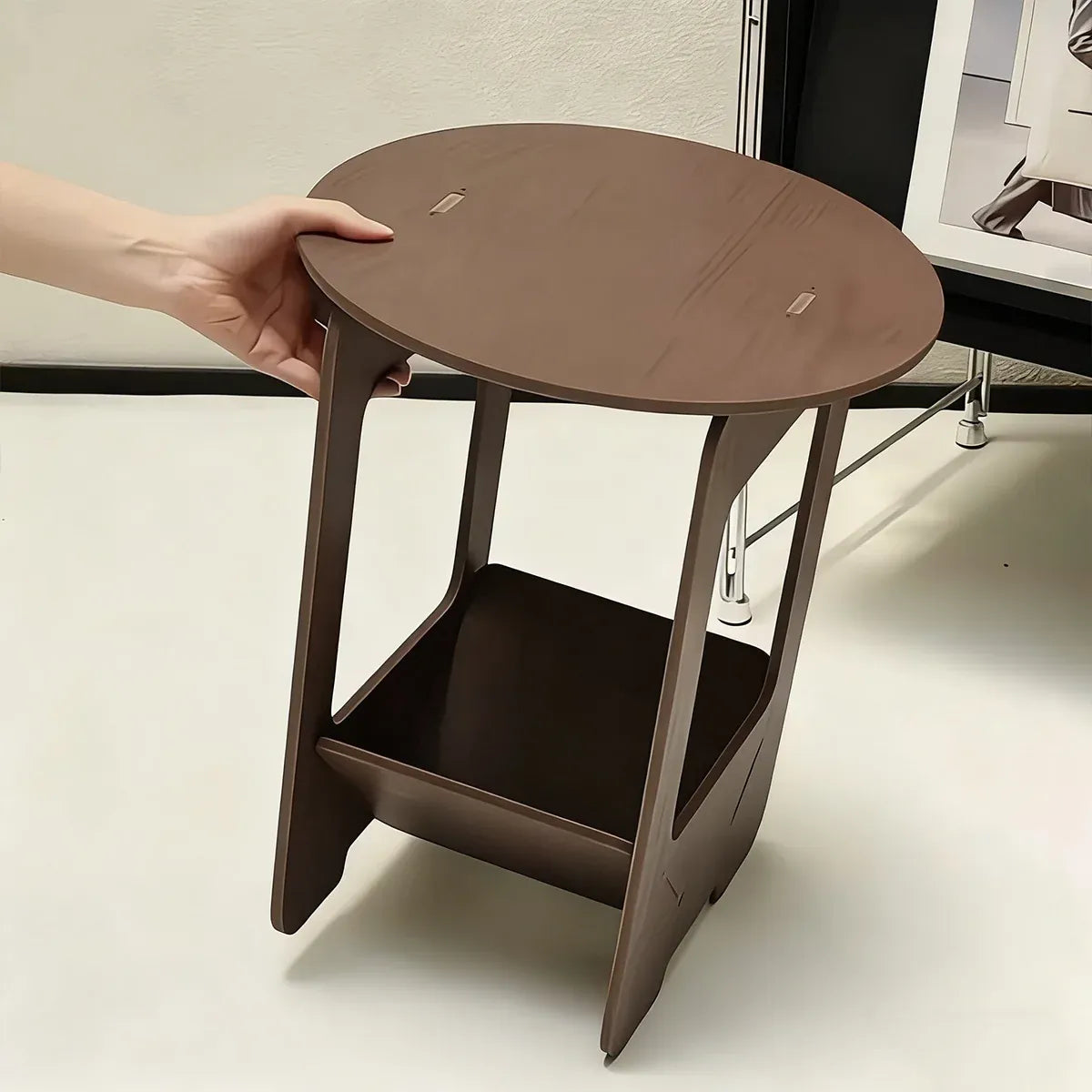 Double Layer Bedside Storage Table for Bedroom Living Room Nightstand Organizer