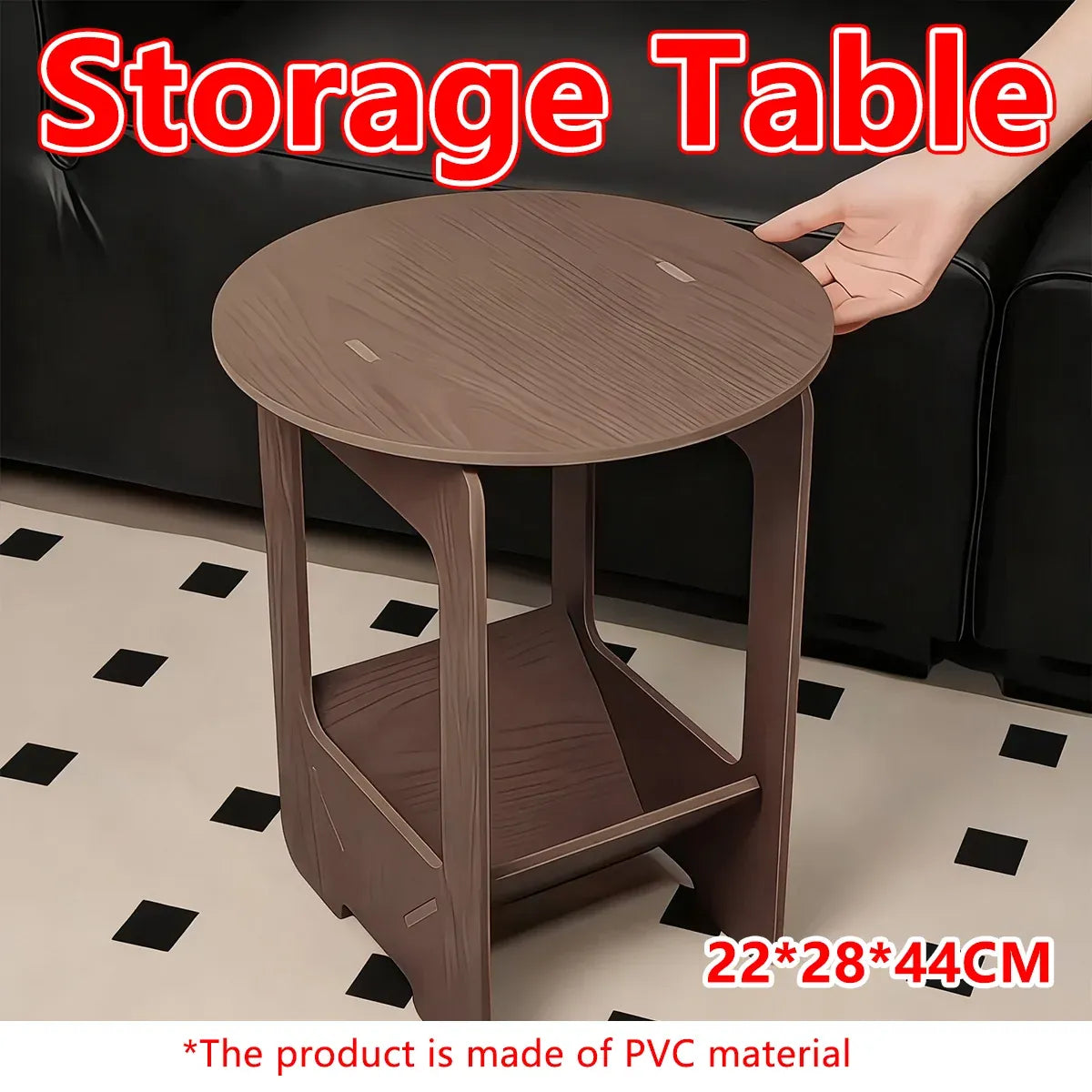 Double Layer Bedside Storage Table for Bedroom Living Room Nightstand Organizer