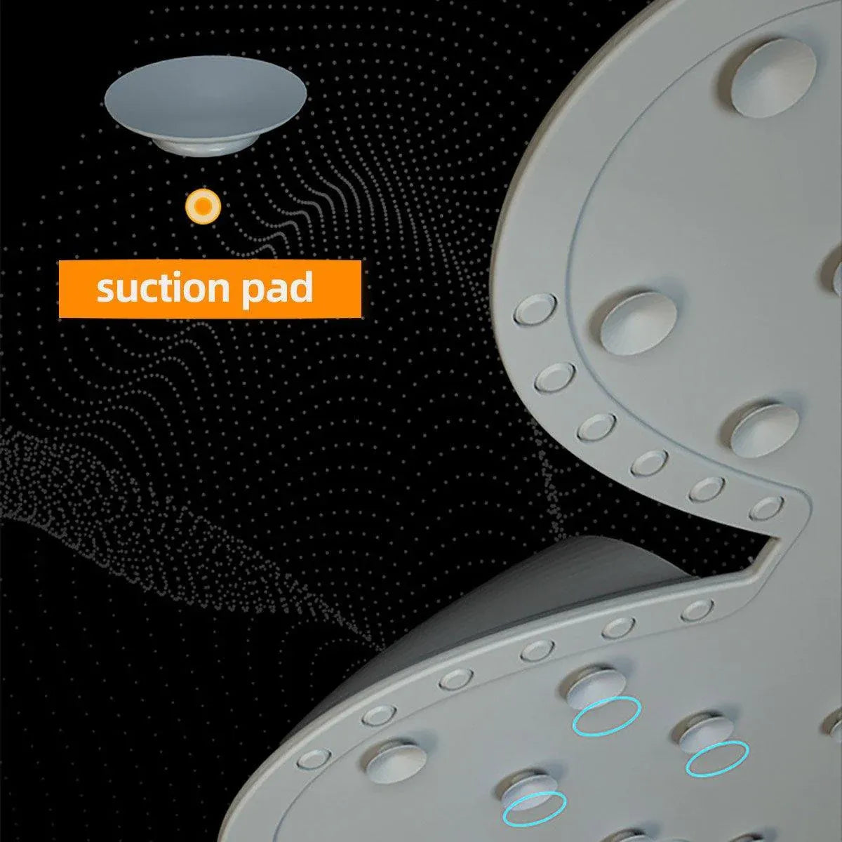 Silicone Foot Scrubber Rabbit Tub Mat Suction Cup Exfoliating Brush Cleaning Mat - Grey