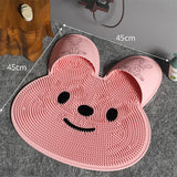 Silicone Foot Scrubber Rabbit Tub Mat Suction Cup Exfoliating Brush Cleaning Mat - Grey - Extra Image