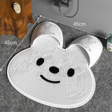 Silicone Foot Scrubber Rabbit Tub Mat Suction Cup Exfoliating Brush Cleaning Mat - Khaki - Extra Image