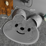 Silicone Foot Scrubber Rabbit Tub Mat Suction Cup Exfoliating Brush Cleaning Mat - Khaki - Extra Image