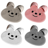 Silicone Foot Scrubber Rabbit Tub Mat Suction Cup Exfoliating Brush Cleaning Mat - Khaki - Front View