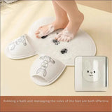 Silicone Foot Scrubber Rabbit Tub Mat Suction Cup Exfoliating Brush Cleaning Mat - White - Extra Image